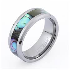 Men's or Women's Tungsten Abalone Ring #201